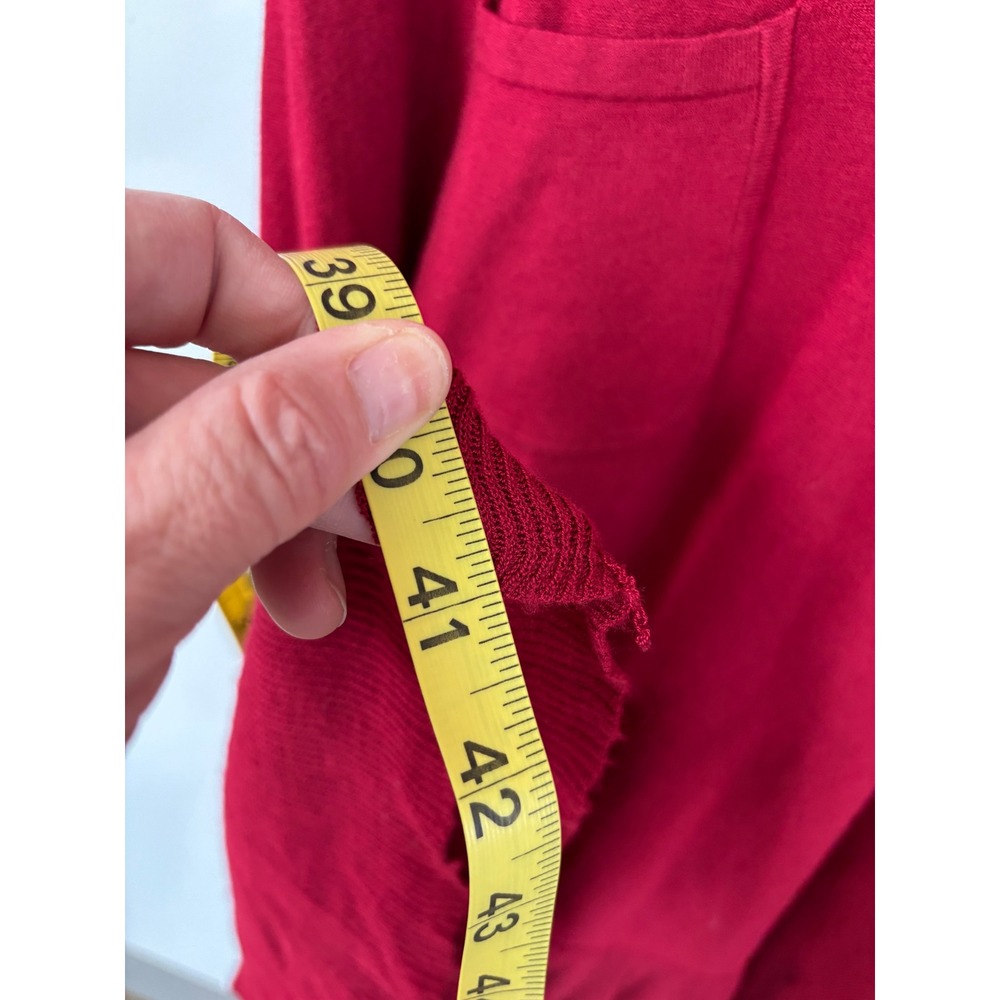 Effie's Heart Myrna Dress Crimson Red Pointelle Knit Ruffle Hem EH305r L/XL NEW - Picture 10 of 11